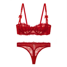 Load image into Gallery viewer, Women Lingerie Floral Lace Bra and thong set