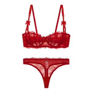 Women Lingerie Floral Lace Bra and thong set