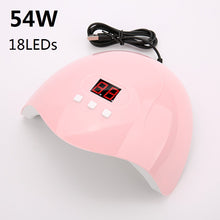 Load image into Gallery viewer, 54W 18 Led Lights Nail Dryer Uv Lamp Curing Nail Polish Gel Ice Pofession Varnish Lamp Auto Sensor Nail Art Manicure Tool