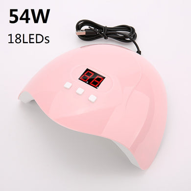 54W 18 Led Lights Nail Dryer Uv Lamp Curing Nail Polish Gel Ice Pofession Varnish Lamp Auto Sensor Nail Art Manicure Tool