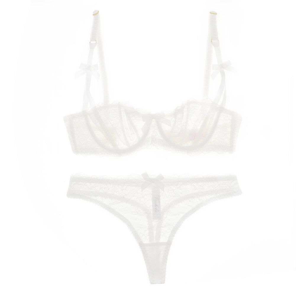 Women Lingerie Floral Lace Bra and thong set