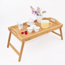 Load image into Gallery viewer, Bamboo Wood Foldable Computer Stand Wooden Laptop Desk Notebook Desk Table Bed Sofa Breakfast Tray Picnic Table Studying Table