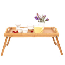 Load image into Gallery viewer, Bamboo Wood Foldable Computer Stand Wooden Laptop Desk Notebook Desk Table Bed Sofa Breakfast Tray Picnic Table Studying Table