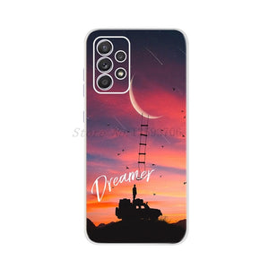 For Samsung Galaxy A52 Case 6.5" Silicon Soft TPU Back Phone Cover For Samsung A 52 Funda GalaxyA52 5G SM-A526B Case Cat Dreamer
