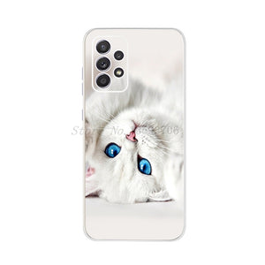 For Samsung Galaxy A52 Case 6.5" Silicon Soft TPU Back Phone Cover For Samsung A 52 Funda GalaxyA52 5G SM-A526B Case Cat Dreamer