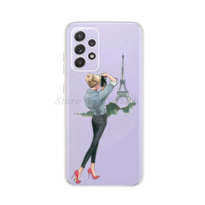 For Samsung Galaxy A52 Case 6.5" Silicon Soft TPU Back Phone Cover For Samsung A 52 Funda GalaxyA52 5G SM-A526B Case Cat Dreamer