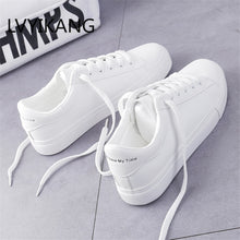 Load image into Gallery viewer, Fashion Shoes Women&#39;s Vulcanize Shoes Spring New Casual Classic Solid Color PU Leather Shoes Women Casual White Shoes Sneakers