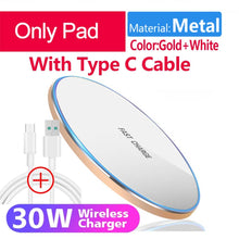 Load image into Gallery viewer, 30W Qi Wireless Charger For iPhone 13 12 11 Pro Xs Max Mini X Xr Induction Fast Wireless Charging Pad For Samsung s8 s9 s10 note