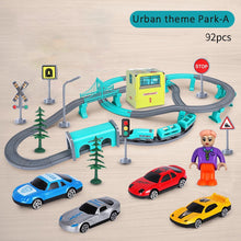 Load image into Gallery viewer, Electric Train Toy Set Car Railway Tracks Diecast Model Building Block Educational Game Boy Rail Car Toys For Children Kids Gift