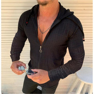 Summer Man Shirt 2020 Mens Casual zipper Long Sleeve Loose Hawaiian Henley Shirt hawaiian High quality With hood Shirt