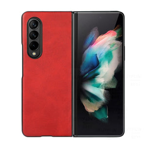 ZFold3 Case Leather Texture Protect Shell For Samsung Galaxy ZFold 3 Case Cover Sumsung Z Fold3 Fold 3 5G 2021 Shockproof Coque