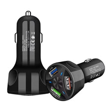 Load image into Gallery viewer, AIXXCO 3 Ports USB Car Charger Quick Charge 3.0 Fast Car Cigarette Lighter For Samsung Huawei Xiaomi iphone Car Charger QC 3.0