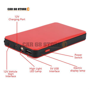 4Pcs/Set 12V Car Emergency Start Power Supply Portable High Capacity Battery Charger Power Bank For Gasoline Engine 3.0L