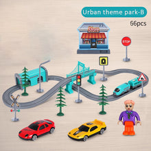 Load image into Gallery viewer, Electric Train Toy Set Car Railway Tracks Diecast Model Building Block Educational Game Boy Rail Car Toys For Children Kids Gift
