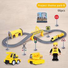 Load image into Gallery viewer, Electric Train Toy Set Car Railway Tracks Diecast Model Building Block Educational Game Boy Rail Car Toys For Children Kids Gift