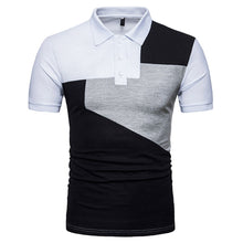 Load image into Gallery viewer, New Summer Men&#39;s Casual Slim Streetwear Fashion Patchwork Short-sleeved T-shirt Turn-down Collar Men&#39;s Polo Shirt Men&#39;s Clothing