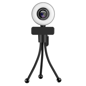 Taida 1080P 2K 4K HD Webcam with Ring Fill Light Laptop PC Computer Live Broadcast Camera Video Web Camera Microphone Web Cam