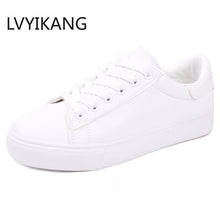 Load image into Gallery viewer, Fashion Shoes Women&#39;s Vulcanize Shoes Spring New Casual Classic Solid Color PU Leather Shoes Women Casual White Shoes Sneakers