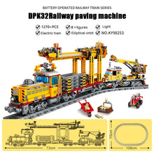 Load image into Gallery viewer, KAZI Electric building block Technical Train series railway track laying machine engineering educational assembling toy