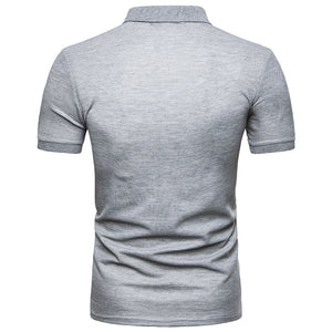New Summer Men&#39;s Casual Slim Streetwear Fashion Patchwork Short-sleeved T-shirt Turn-down Collar Men&#39;s Polo Shirt Men&#39;s Clothing