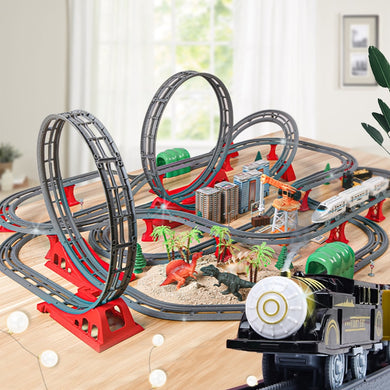Children's High-speed Railway Harmony Small Train Track Interactive Toy Retro Steam Train Large Electric Track Model kids Gift