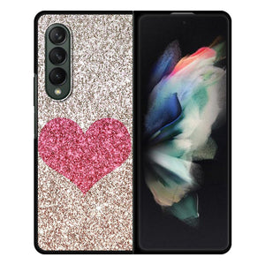 Luxury Case for Samsung Z Fold3 5G Phone Cover for Galaxy ZFold 3 Black Hard  Funda For Z Fold 3 Capa Rose Glitter Pink