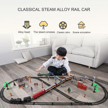 Load image into Gallery viewer, Lights And Sounds Christmas Train Set Railway Tracks Toys Xmas Train Gift Electric Railway Train Set w/ Locomotive Engine Cars