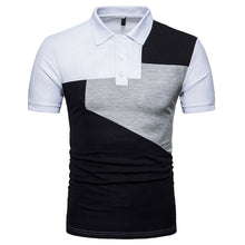 Load image into Gallery viewer, New Summer Men&#39;s Casual Slim Streetwear Fashion Patchwork Short-sleeved T-shirt Turn-down Collar Men&#39;s Polo Shirt Men&#39;s Clothing