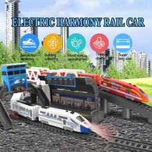 Load image into Gallery viewer, Car Model Toys Children&#39;s High Speed Railway Train With Track Boy DIY Assemble Electric Rail Train Set Harmony Christmas Gift