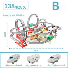 Load image into Gallery viewer, Children&#39;s High-speed Railway Harmony Small Train Track Interactive Toy Retro Steam Train Large Electric Track Model kids Gift