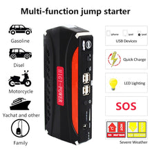 Load image into Gallery viewer, Multi-Function Mini Portable Emergency Battery Charger Car Jump Starter High Capacity Booster Power Bank Starting Device Cables