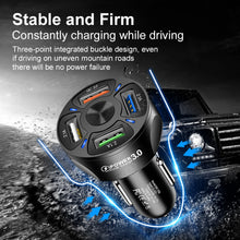 Load image into Gallery viewer, AIXXCO 3 Ports USB Car Charger Quick Charge 3.0 Fast Car Cigarette Lighter For Samsung Huawei Xiaomi iphone Car Charger QC 3.0