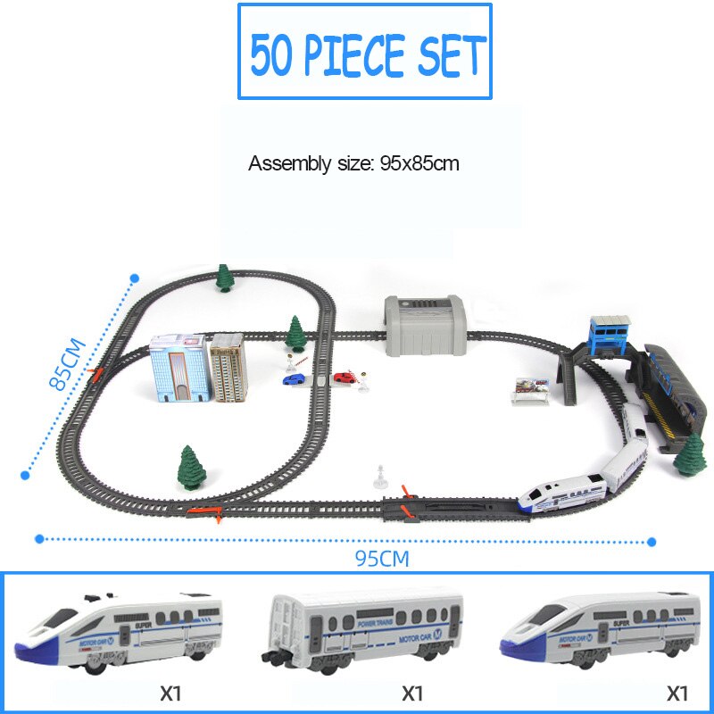 Car Model Toys Children's High Speed Railway Train With Track Boy DIY Assemble Electric Rail Train Set Harmony Christmas Gift