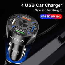 Load image into Gallery viewer, AIXXCO 3 Ports USB Car Charger Quick Charge 3.0 Fast Car Cigarette Lighter For Samsung Huawei Xiaomi iphone Car Charger QC 3.0