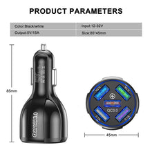 Load image into Gallery viewer, USLION 5 Port Fast Charging Car USB Charger For Xiaomi redmi note 10 pro Quick Charge 3.0 15A Charger Mobile Phone Charge in Car