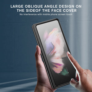 ZFold3 Case Leather Texture Protect Shell For Samsung Galaxy ZFold 3 Case Cover Sumsung Z Fold3 Fold 3 5G 2021 Shockproof Coque