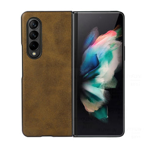 ZFold3 Case Leather Texture Protect Shell For Samsung Galaxy ZFold 3 Case Cover Sumsung Z Fold3 Fold 3 5G 2021 Shockproof Coque