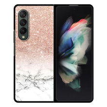 Load image into Gallery viewer, Luxury Case for Samsung Z Fold3 5G Phone Cover for Galaxy ZFold 3 Black Hard  Funda For Z Fold 3 Capa Rose Glitter Pink