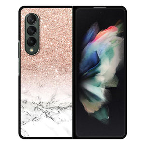 Luxury Case for Samsung Z Fold3 5G Phone Cover for Galaxy ZFold 3 Black Hard  Funda For Z Fold 3 Capa Rose Glitter Pink