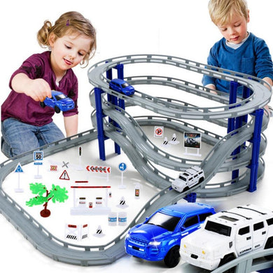 Electric Racing Rail Car Kids Train Track Model Toy Simulation Railway Track Racing Road Transportation Building Slot Sets Toys