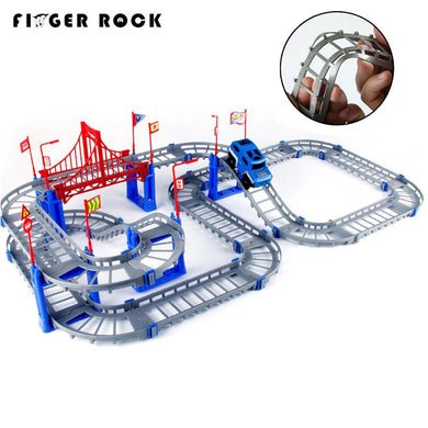 Magical 5.5cm Railway Road Track Car Toys DIY Electric Racing Car Train Model Educational Assembly Rail Tracks Toy For Kid Gift