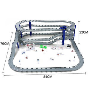 Electric Racing Rail Car Kids Train Track Model Toy Simulation Railway Track Racing Road Transportation Building Slot Sets Toys