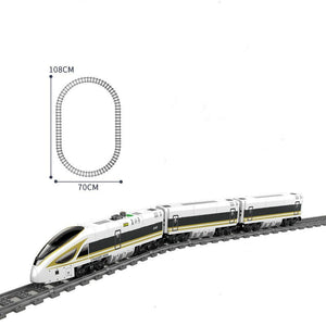 Flexible Railway Tracks Car Toys Electric LED Train High-speed Rail DIY Model Building Blocks Bricks figure Gift Toys for Kids