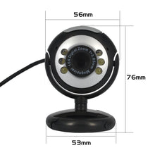 Load image into Gallery viewer, Mini USB 2.0 Webcam Camera Digital HD 30.0 Mega Pixels 6 LED Web Cam With Mic Microphone For Skype For MSN PC