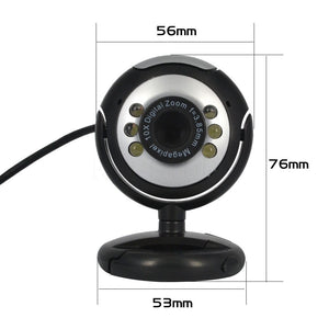 Mini USB 2.0 Webcam Camera Digital HD 30.0 Mega Pixels 6 LED Web Cam With Mic Microphone For Skype For MSN PC