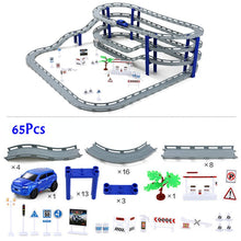 Load image into Gallery viewer, Electric Racing Rail Car Kids Train Track Model Toy Simulation Railway Track Racing Road Transportation Building Slot Sets Toys