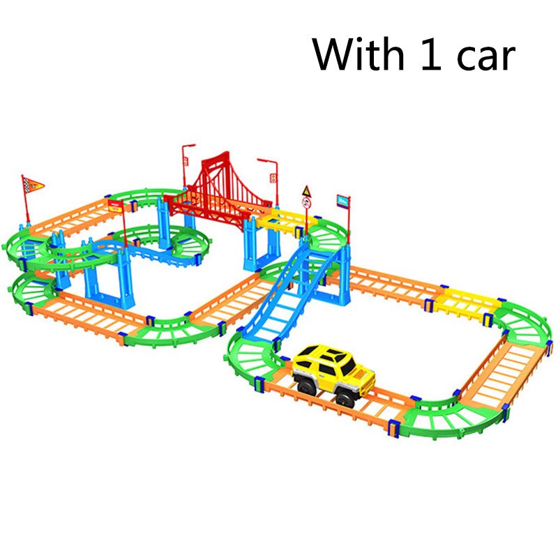 Magical 5.5cm Railway Road Track Car Toys DIY Electric Racing Car Train Model Educational Assembly Rail Tracks Toy For Kid Gift