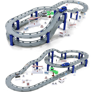 Electric Racing Rail Car Kids Train Track Model Toy Simulation Railway Track Racing Road Transportation Building Slot Sets Toys