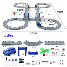 Load image into Gallery viewer, Electric Racing Rail Car Kids Train Track Model Toy Simulation Railway Track Racing Road Transportation Building Slot Sets Toys