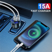 Load image into Gallery viewer, USLION 5 Port Fast Charging Car USB Charger For Xiaomi redmi note 10 pro Quick Charge 3.0 15A Charger Mobile Phone Charge in Car